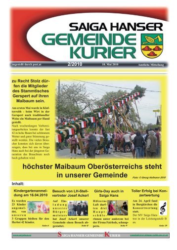 SAIGA HANSER GEMEINDE KURIER - St. Johann am Walde