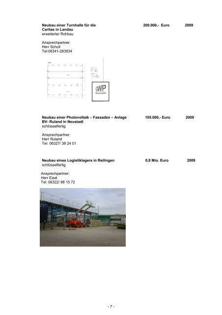 Bauvolumen Zeitraum - GWP Bauprojekte GmbH
