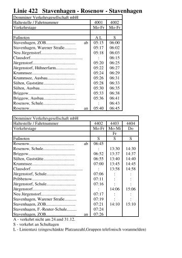 Rosenow - Stavenhagen - Demminer Verkehrsgesellschaft mbH