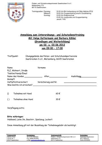 (Grundlagen und Weiterbildung) a - DVG LV Saarland