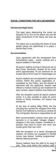 legal and social conditions for asylum seekers and refugees in ...