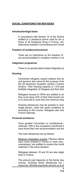 legal and social conditions for asylum seekers and refugees in ...