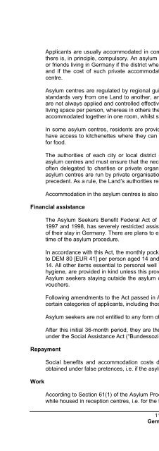 legal and social conditions for asylum seekers and refugees in ...