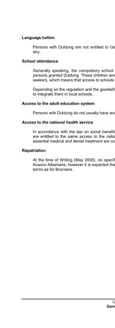 legal and social conditions for asylum seekers and refugees in ...