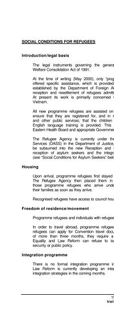 legal and social conditions for asylum seekers and refugees in ...