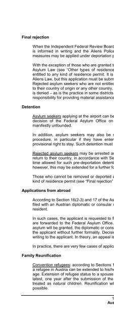 legal and social conditions for asylum seekers and refugees in ...