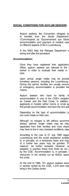 legal and social conditions for asylum seekers and refugees in ...