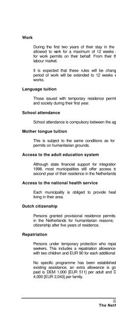 legal and social conditions for asylum seekers and refugees in ...