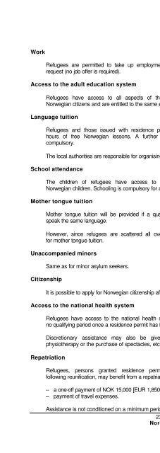 legal and social conditions for asylum seekers and refugees in ...