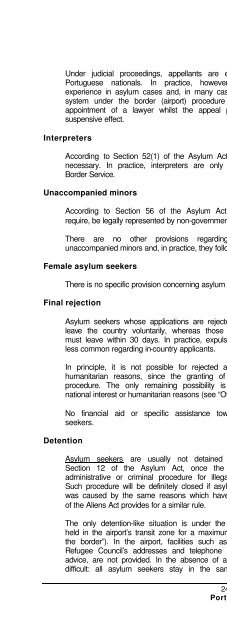 legal and social conditions for asylum seekers and refugees in ...