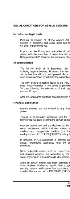 legal and social conditions for asylum seekers and refugees in ...