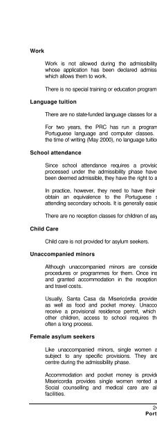 legal and social conditions for asylum seekers and refugees in ...