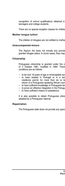 legal and social conditions for asylum seekers and refugees in ...