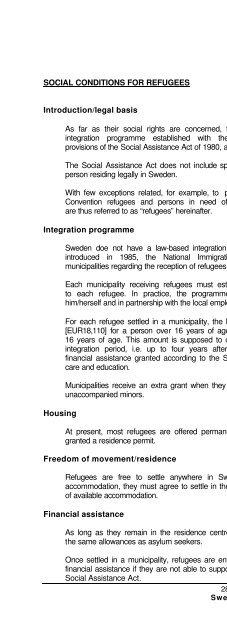 legal and social conditions for asylum seekers and refugees in ...