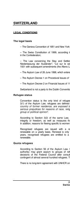 legal and social conditions for asylum seekers and refugees in ...