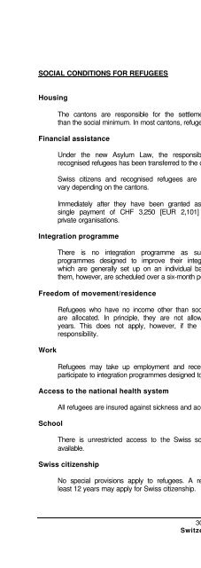 legal and social conditions for asylum seekers and refugees in ...