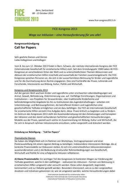 Call for Papers