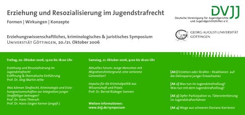 Erziehung und Resozialisierung im Jugendstrafrecht - DVJJ eV