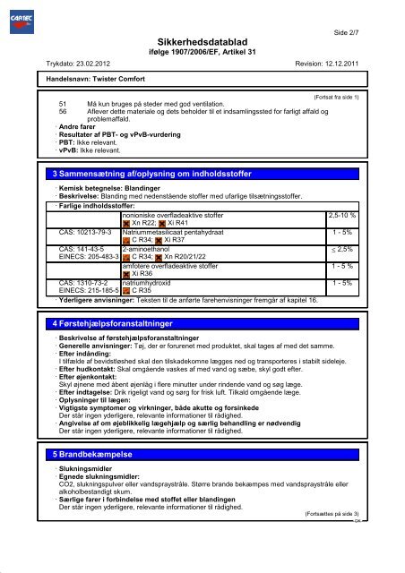Sikkerhedsdatablad - Cartec
