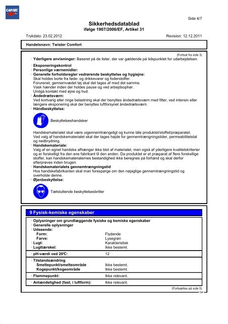 Sikkerhedsdatablad - Cartec