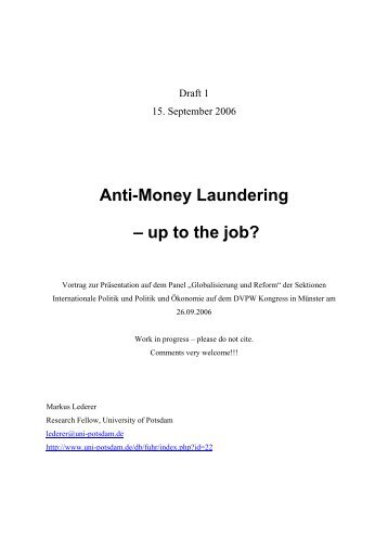 Anti-Money Laundering - DVPW