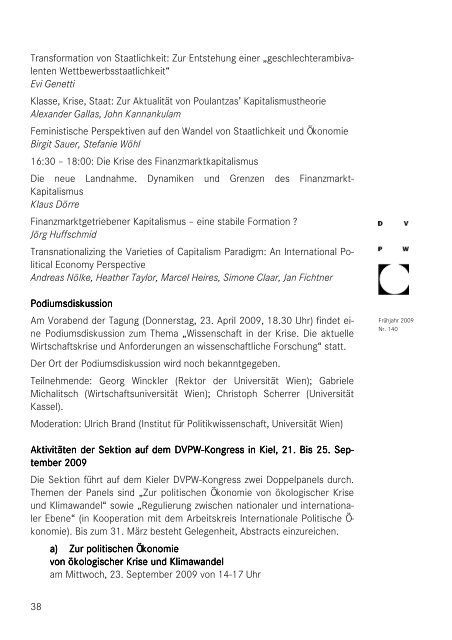 Politikwissenschaft 140 - DVPW