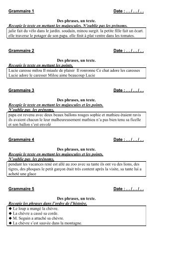 27 exos de Grammaire CE1.pdf - Mon cartable du net