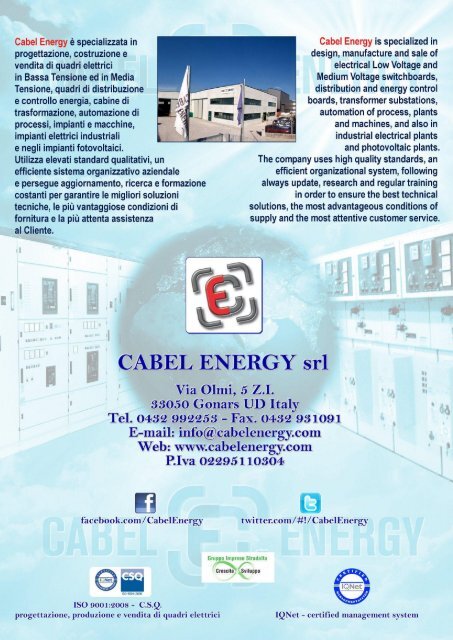 trasformatori in resina - Cabel Energy