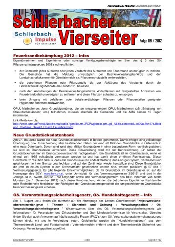 ierseiter Folge 09/2012 - Gemeinde Schlierbach