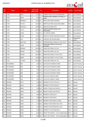 100326 Listino Axial al 26 Marzo 2010