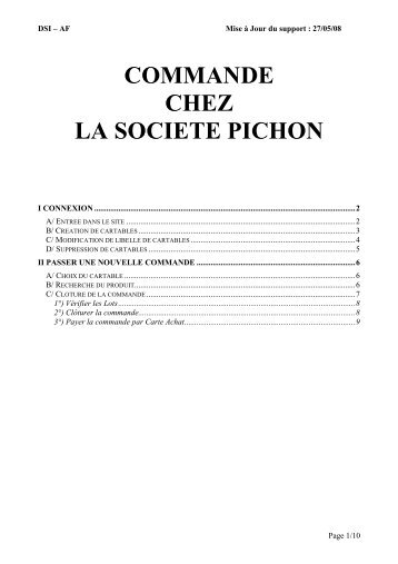 commande chez la societe pichon - Istres