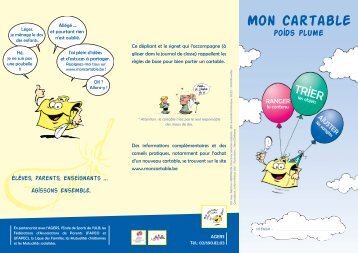 Mon cartable poíds plume - Enseignement.be