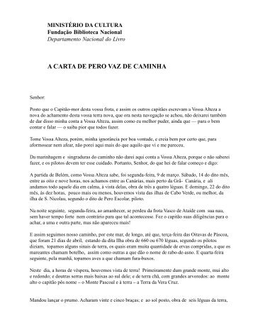 a carta de pero vaz de caminha - Fundação Biblioteca Nacional