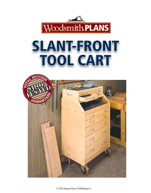 Slant Front Tool Cart Woodsmith Shop