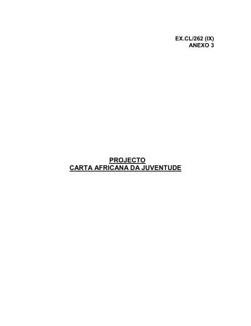 projecto carta africana da juventude - the Youth Division of African ...