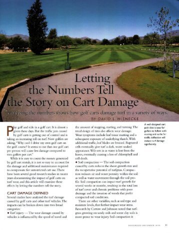 CART DAMAGE DEFINED - USGA Green Section Record