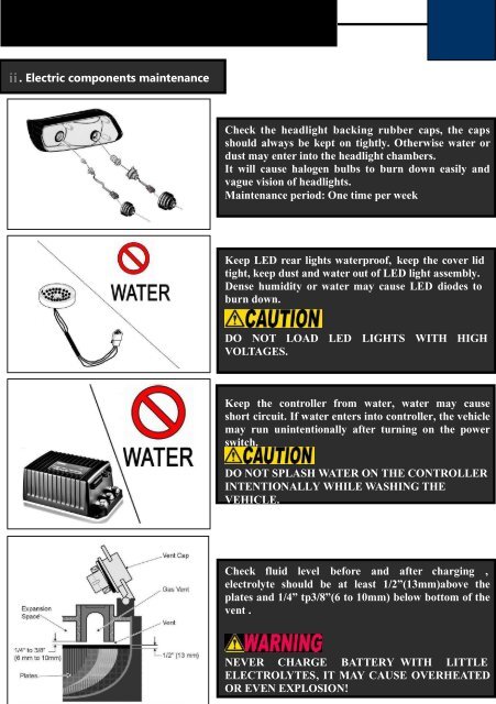 owner's manual golf cart series - HDK Electric Vehicles