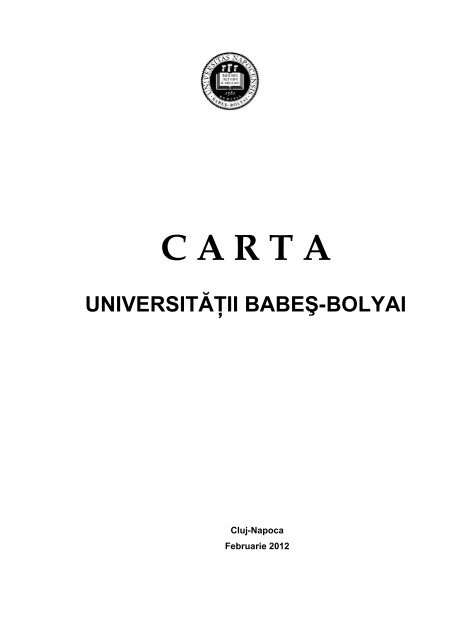 Carta UBB 2012 - Universitatea Babes - Bolyai, Cluj - Napoca