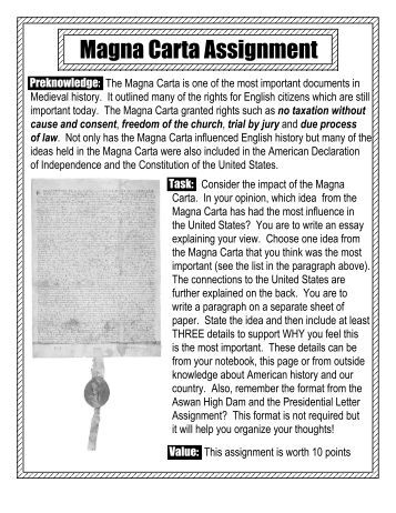 Printables Magna Carta Worksheet magna carta and us bill of rights comparison chart the assignment wyoming city schools