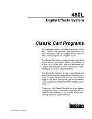 Classic Cart Programs - Lexicon Pro