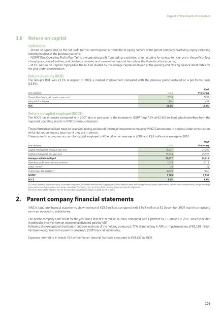 VINCI - 2008 annual report