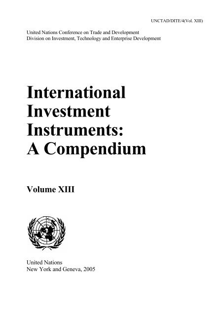 international investment instruments: a compendium ... - Unctad