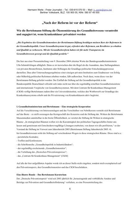 Bertelsmann: Antreiber der Ökonomisierung des ... - Dr. Axel Suhrborg