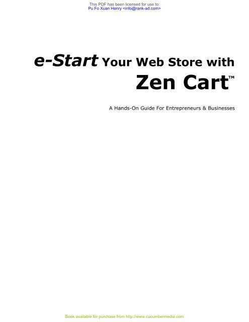 e-Start Your Web Store with Zen Cart