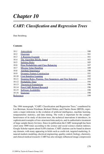 Chapter 10 CART: Classification and Regression Trees - Index of