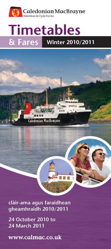 Timetables - Caledonian MacBrayne Ferries