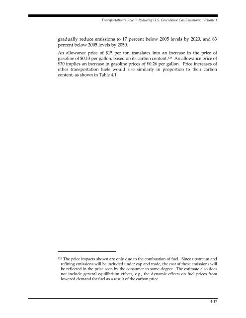 Transportation's Role in Reducing U.S. Greenhouse Gas Emissions ...