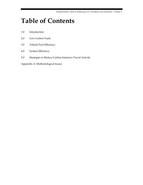 Transportation's Role in Reducing U.S. Greenhouse Gas Emissions ...