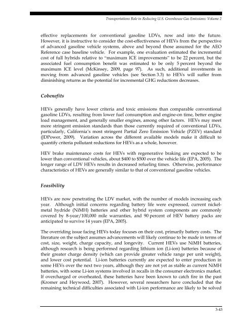 Transportation's Role in Reducing U.S. Greenhouse Gas Emissions ...