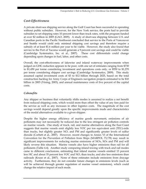 Transportation's Role in Reducing U.S. Greenhouse Gas Emissions ...